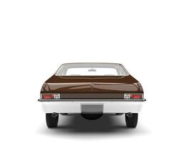 Chocolate brown old vintage muscle car - back view photo