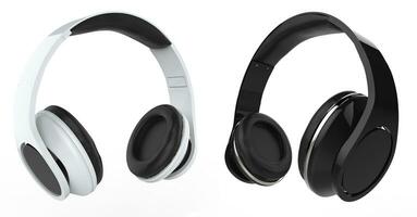 White and black modern wireless headphones - beauty shot photo