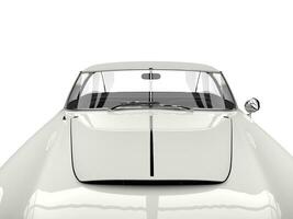 Clear white vintage muscle car - hood closeup shot photo