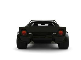 Jet black vintage sports race car - back view photo