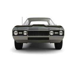 Black vintage restored muscle car - front view photo