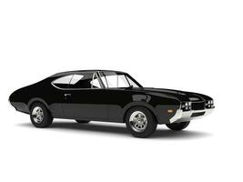 Black vintage restored muscle car - studio shot photo