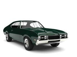 Deep jungle green vintage restored muscle car photo