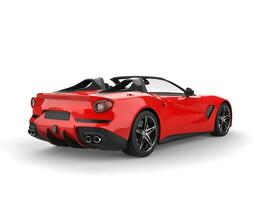 Modern red cabriolet sports car - back view photo