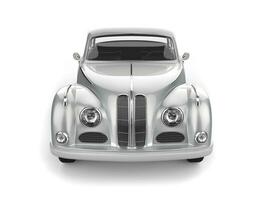 Metallic silver classic viintage luxury car - front view photo