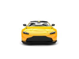 Bright yellow modern electric sport car - front view photo