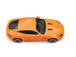 Bright warm orange modern luxury sports car - top down view photo