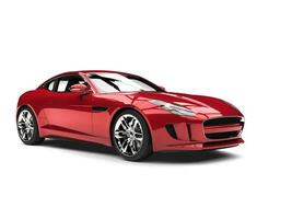 Metallic cherry red luxury sports car photo