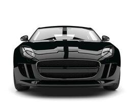 Modern black luxury sports car - front view closeup shot photo