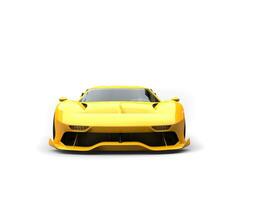 Modern yellow super sports race car - front view photo