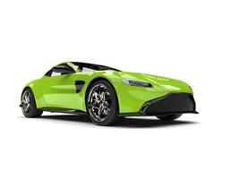 Bright fresh green modern luxury sports car - low angle shot photo