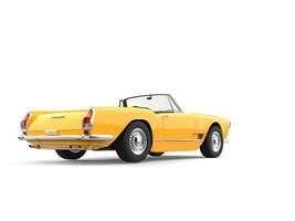 Vintage sun yellow convertible cabriolet car - back view photo