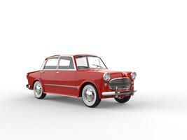 Compact red vintage car - restored to mint condition photo