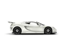 Clear white modern supercar concept - side view photo