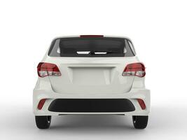 White modern compact car - back view photo