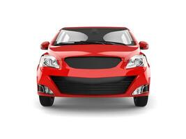 Bright red modern compact car - front view photo