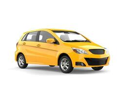 Bright sunny yellow modern compact car photo