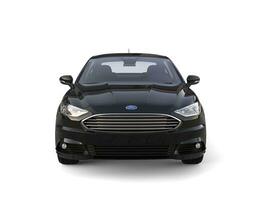 Black Ford Mondeo 2015 - 2018 model - front view - 3D Illustration - on white background photo