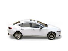 Clear white Mazda 3 2019 - 2022 model - side view - 3D Illustration - isolated on white background photo