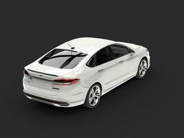 Clear white Ford Mondeo 2015 - 2018 model - back view - 3D Illustration - on gray background photo