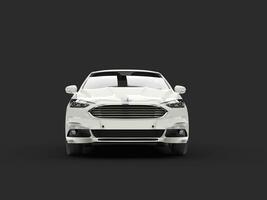 Clear white Ford Mondeo 2015 - 2018 model - front view - 3D Illustration - on gray background photo