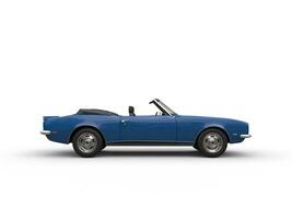 Vintage blue convertible muscle car - side view photo
