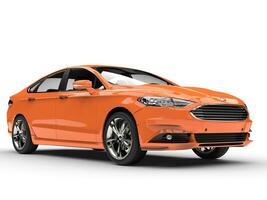 Rich orange Ford Mondeo 2015 - 2018 model - 3D Illustration - on white background photo