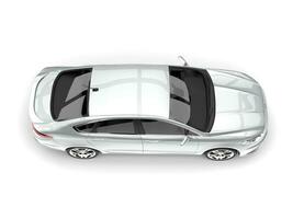 Silver metallic Ford Mondeo 2015 - 2018 model - top down view - 3D Illustration - on white background photo