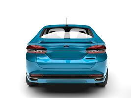 Metallic blue Ford Mondeo 2015 - 2018 model - back view - 3D Illustration - on white background photo