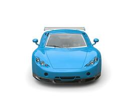 Light blue modern luxury fast super car photo