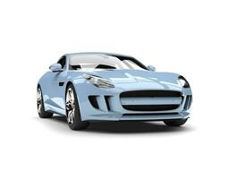 Pale blue modern elegant sports car - front beauty shot photo