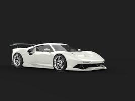 Clear white modern luxury super car on dark background - beauty shot photo