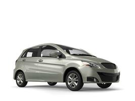 Modern small compact car in silver paint photo