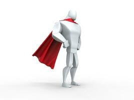 Superhero guy with red cape photo