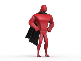 Red superhero with black cape photo