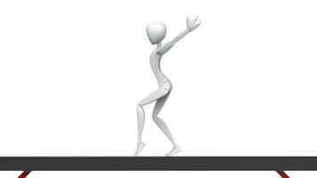 Olympic gymnast on balance beam - blank character - 3D Illustration photo