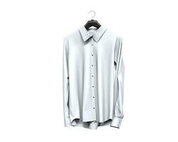 White long sleeve shirt front view. photo
