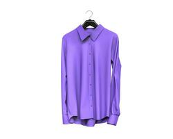 púrpura largo manga camisa aislado en blanco antecedentes. foto