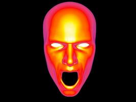 Uncanny screaming face - thermal view photo