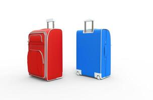 Red And Blue Luggage Bags photo