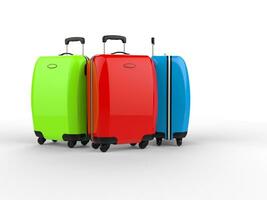 Colorful luggage suitases photo