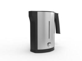 Modern chrome kettle- perspective view photo