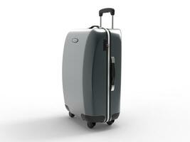 Modern plastic suitcase - side view photo