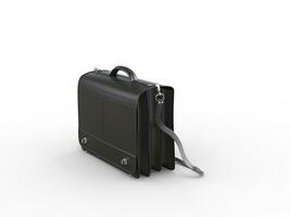 Classic black leather briefcase - side view photo