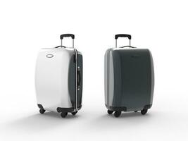 Modern plastic suitcases photo