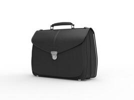 Classic black leather briefcase photo