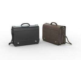 Black and brown briefcases - top view photo