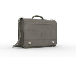 Classic grey leather briefcase - back view photo