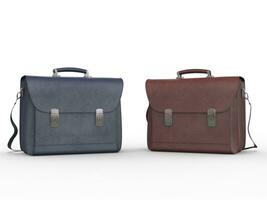 Dark blue and red leather briefcases photo