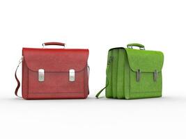 Red and green briefcases photo